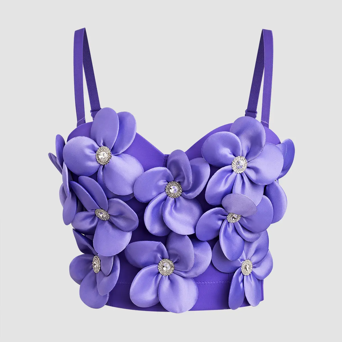 Women's Sleeveless Handmade Acrylic Drill Flower Fishbone Bra Corset Top - High-Quality Crop Tank, Spring Summer Rave Party Shaper Vest for Women, Halloween, Thanksgiving, Crop Shirt