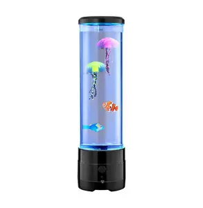Bubble Tube Lamp, 16 Color Changing Sensory Light, Bluetooth Speaker & White Noise - Aquarium Fish Tank Night Light for Bedroom, Living Room Decor - 15 Inch