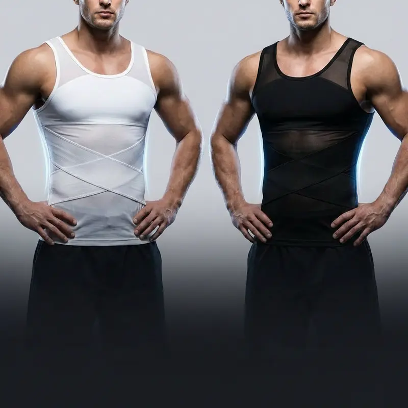 Men’s Athletic Compression Mesh Workout Tank Top - Slim Fit, Dry Fit Sleeveless, Breathable Lightweight Gym Vest for Training, Running