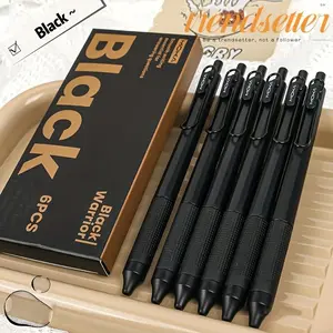 Retractable Gel Pen (6 Counts/box), 0.5mm Quick-drying Ink Gel Pen, Smooth Writing Pen for School & Office, Office Stationery & Supplies, Quick Dry Pens