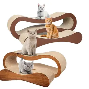 2 in 1 Cat Scratcher Cardboard Lounge Bed , Cat Scratching Board prevents furniture