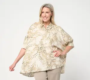 Martha Stewart Signature Oversized Button Front Shirt