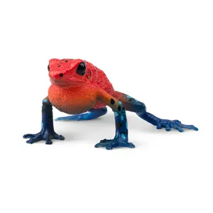 TOYMANY Hand-Painted PVC Plastic Strawberry Poison-Dart Frog Figurine - Realistic Reptile Sensory Figurine, Indoor Display, Early Education Toy for Kids Aged 3+, Collectible Gift for Enthusiasts, Sensory Figurines