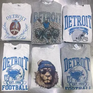Detroit Football Vintage Graphic Sweatshirt Spirit Animal Detroit Sports Tee Unisex Game Day Casual Crewneck Shirt