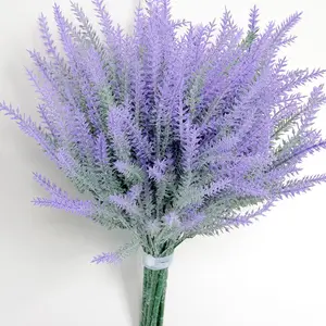12 Bundles Fake Flowers Artificial Flower Arrangements Artificial Lavender Faux Plastic Plants Decorative Purple Flowers Artificial Flower Decorations for Home Wedding Kitchen Garden Patio Porch Window Box Office Table Centerpieces Decor