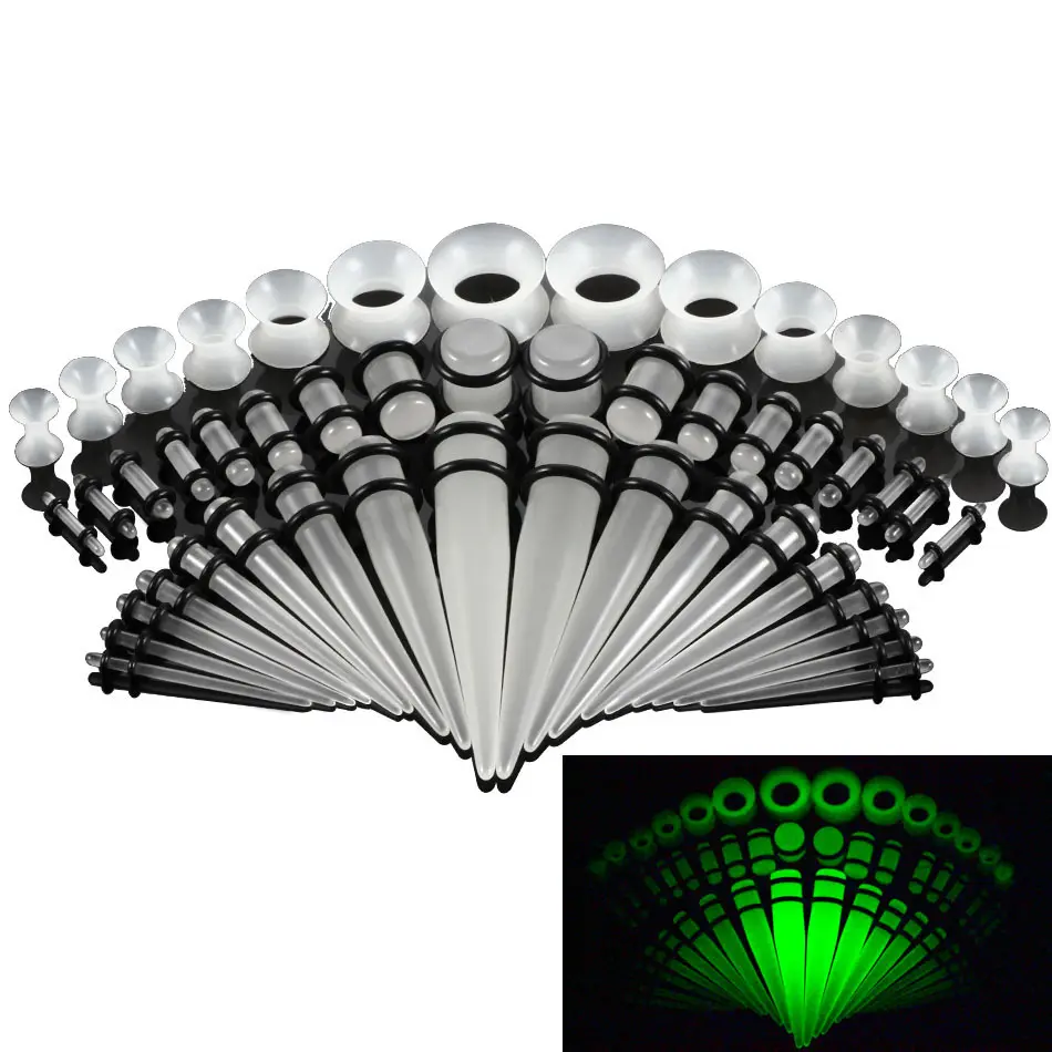 Transparent glow-in-the-dark 50-piece set