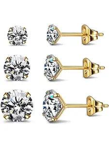 Unisex Elegant Rhinestone Decorated Stud Earrings, 2024 New Style Exquisite Trendy Stud Earrings, Chic Gorgeous As Gift for Girlfriend & Boyfriend, Stud Earring Jewelry