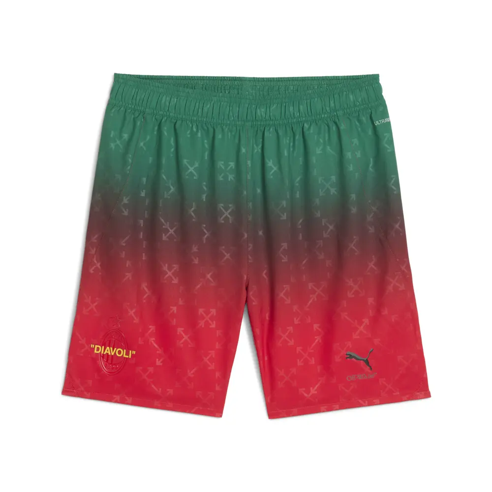PUMA Mens Ac Milan X Off-White Authentic Athletic Shorts Casual Bottoms Casual - Green, Red