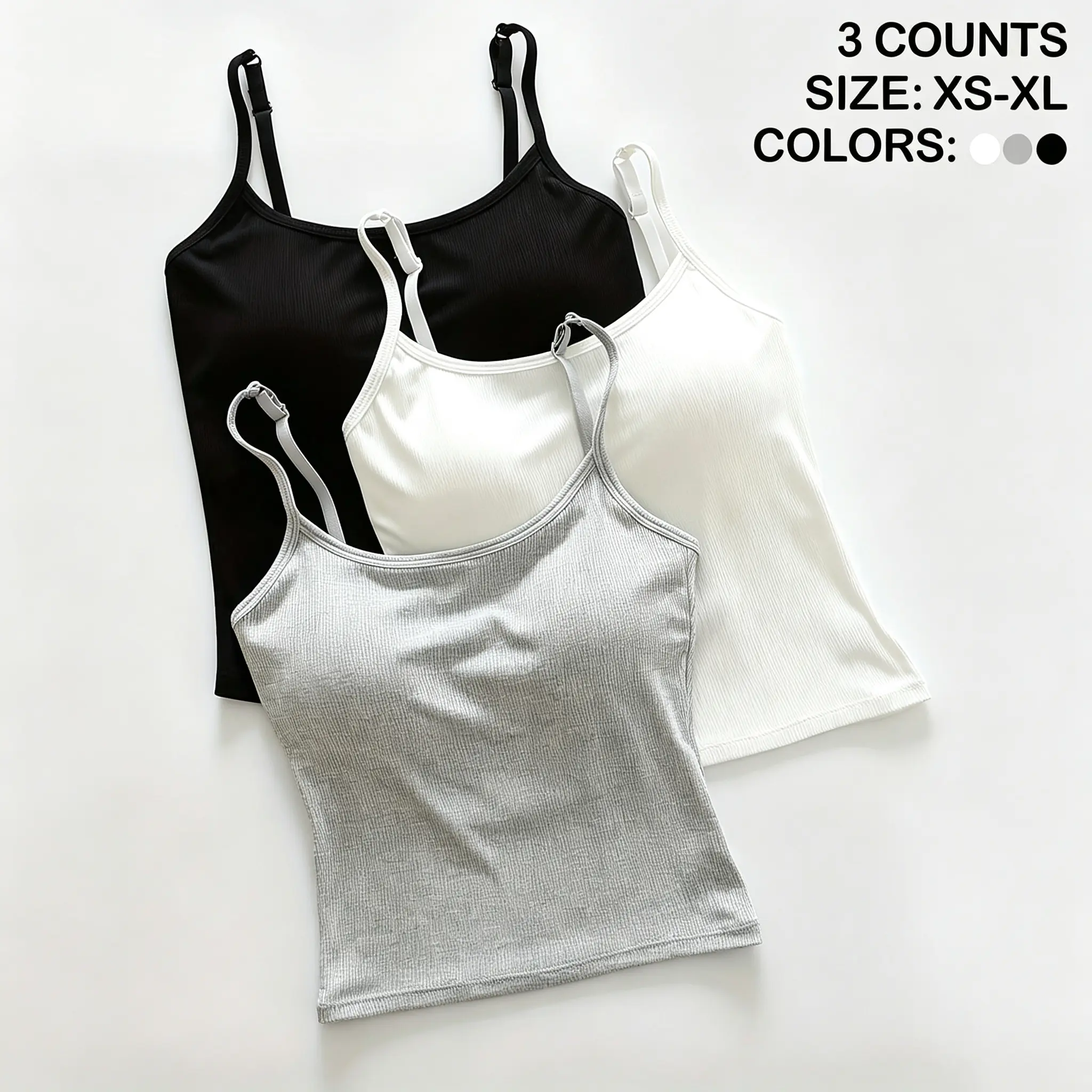 Women's Solid Color Spaghetti Strap Cami Top - Casual Sleeveless Crop, Thin, Fitted Cut, Cute, Normal Type, Hand Wash Only Summer Holiday Basic Everyday Womenswear Tank