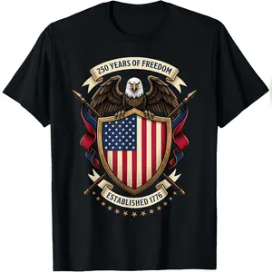 250th Anniversary Usa 1776-2026 Patriotic American 4th July T-Shirt Comfy Everyday T-Shirt