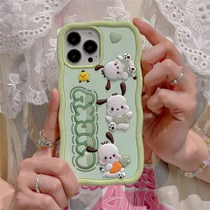Sanrio 1pc Sports Cartoon Pochacco Phone Case, Compatible with Apple 16/15 Pro Max, iPhone 14 Protective Silicone Cover