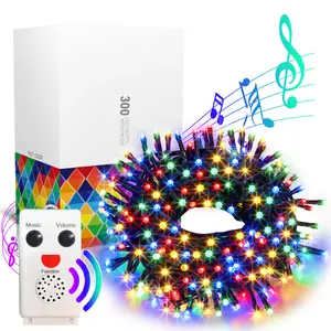 PEIDUO Christmas Lights 115Ft 300LT with Cheerful Music Infrared Motion Sensor Controller Multi-Color for Indoor Outdoor Tree Party Patio Garden Decorations