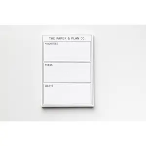 Priorities, Needs & Wants Pad