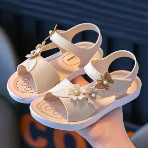 New Open Toe Sandals Ankle Strap Sandal Summer Beach Shoes Soft Non-Slip Mid-Childhood Baby Girl Casual Student Shoes Girls' Suitable for School Travel