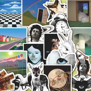 54Pcs Weirdcore Dreamcore Stickers Pack, Waterproof Surreal Psychedelic & Trippy Visual Vinyl Decals for Laptop, Water Bottle, Journal & Scrapbook, Alternative Gift, Graphic Decal