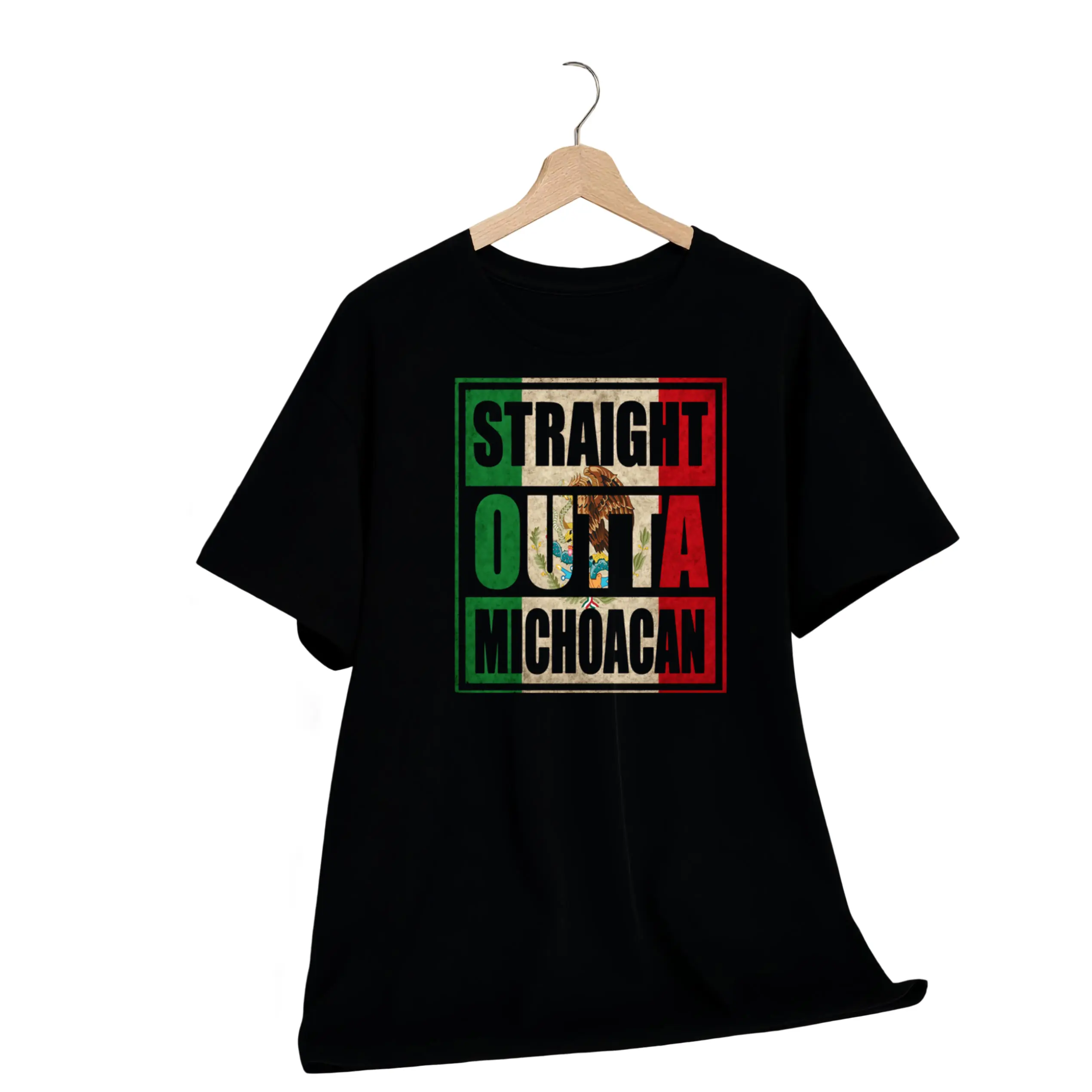 [100% Cotton]   STRAIGHT OUTTA MICHOACAN MEXICO T SHIRT T-Shirt Golf Gift T-Shirt For Men And Women