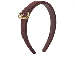 LELET NY Emi Suede Headband in Chocolate