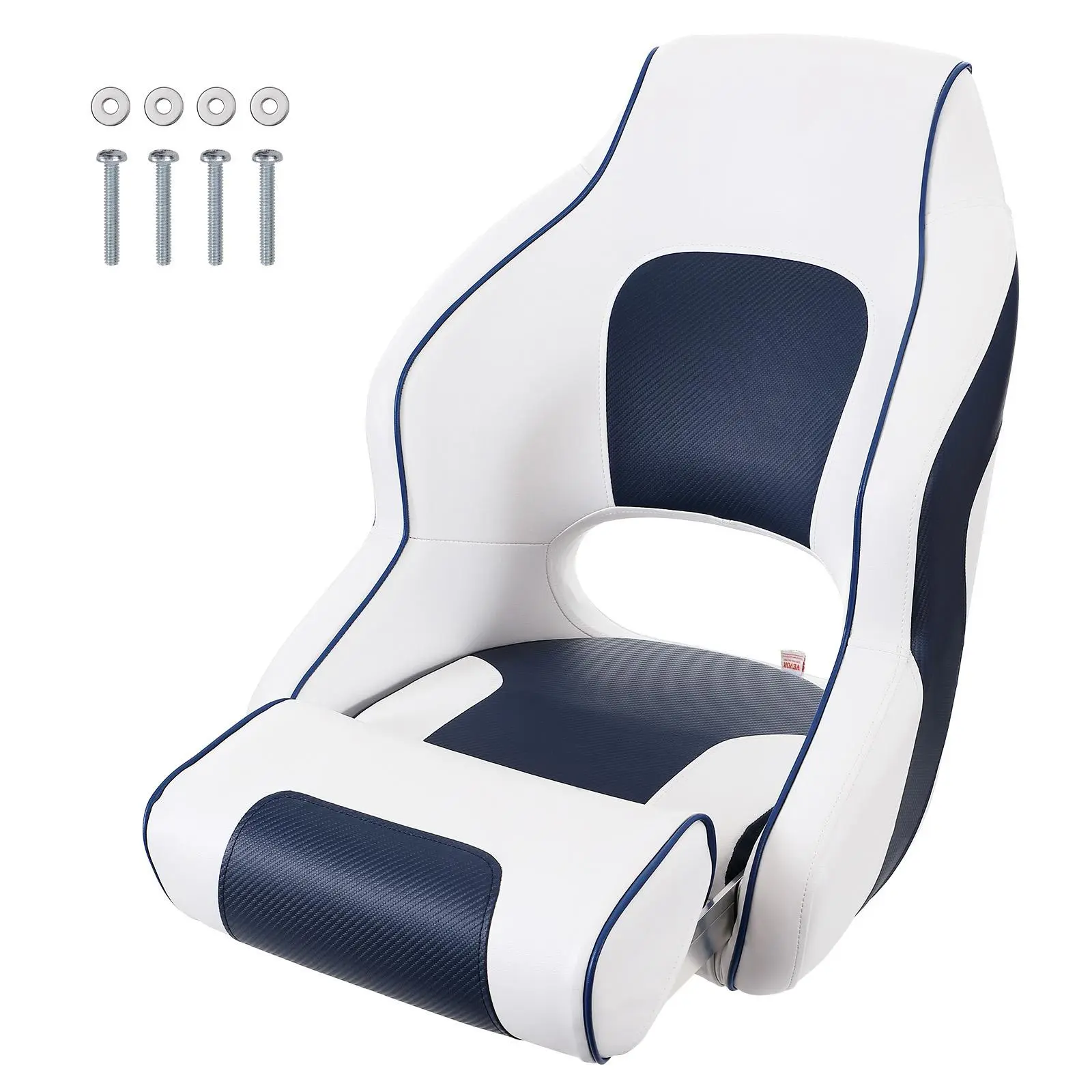 【SummerFinds】VEVOR Captain Bucket Seat Boat Seat, Flip Up Boat Seat, with Thickened Sponge Padding, Flip-up Bolster Boat Captain Chair for Fishing Boat, Sightseeing Boat, Speedboat, Canoe, 1-Piece