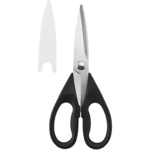 KitchenAid All Purpose Kitchen Shears with Protective Sheath Durable Stainless Steel Scissors, Dishwasher Safe, Soft Grip Comfort Handle, 8.72 Inch, Black
