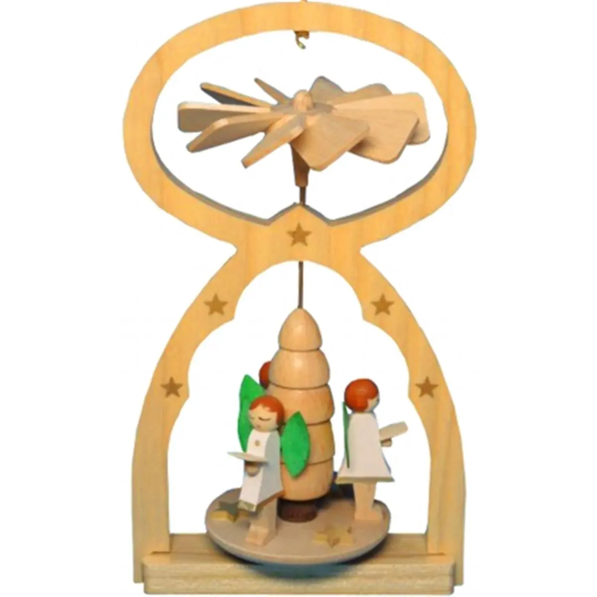 Richard Glaesser Pyramid Hanging Ornament - Miniature Angel Choir Collectible, Angel-Themed Hanging Decor, Home Supplies, Collectibles