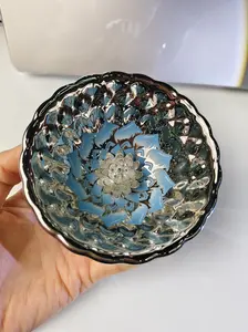 Blue Lotus “Shaobiao” Jianzan Celadon Porcelain Masterhand‑Painted Fired Tea Cup and Teaware