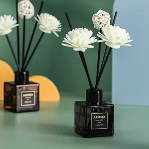 3 Pack 50ml Home Fragrance Reed Diffusers - Floral Scented Aromatherapy Design with Sticks, Air Freshening Diffusers for Home & Office Spaces, Flower
