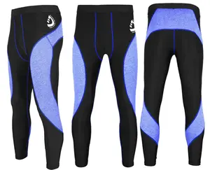 Deckra Men's Compression Base Layer Workout Pants - Skin-Fit Leggings for Gym, Running Sports Bottoms