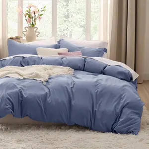 Slate Blue Duvet Cover King Size - 3 Prewashed-Like Extra, Includes 1 Duvet Cover 104x90 Inches with Closure  2 Pillow Shams, Comforter Not Included