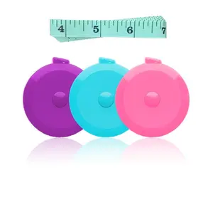 3 Pack Tape Measure Measuring Tape for  Craft  Measurements Retractable 60-inch 1.5 Meter, Small Push Button Dual Sided Tape Measure  Measuring (Pink Purple Sky Blue)