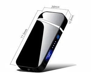 Dual Arc Electric Lighter - Windproof, LED Battery Indicator, Automatic Safety Protection, Metal Body | Multi-Purpose for Candle/Camping/BBQ/Kitchen/Daily Use | Unique Collectible Decorative Gift for Men Women