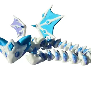 Rainbow Crystal Bat Dragon - Articulated 3D Printed Dragon