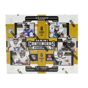 2023 Panini Contenders NFL Hobby Box (Personal Box for Rip and Ship) with 5 Autographs per box. Sports Card box for collectors
