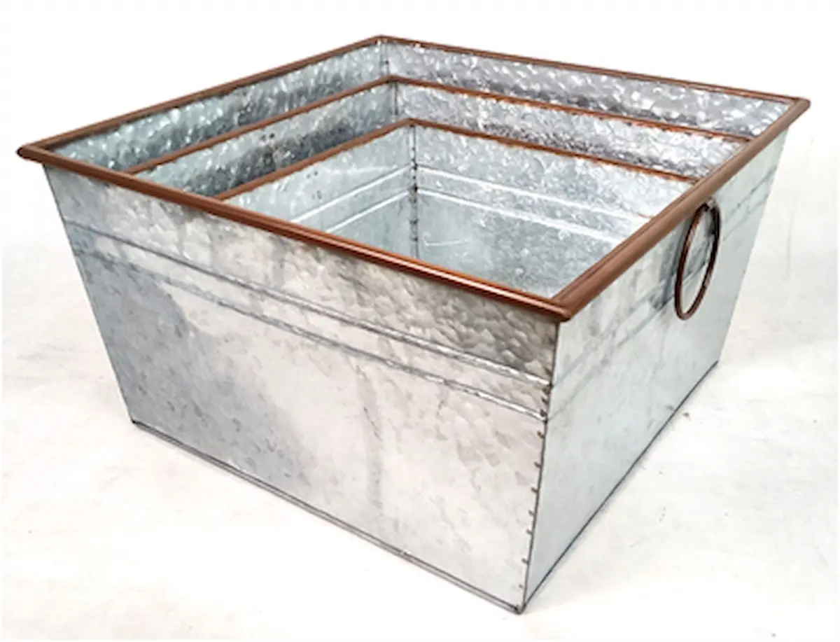 Galvanized Metal Bucket with Handles, Home Organiser, Wall-Mounted Decor for Home Supplies