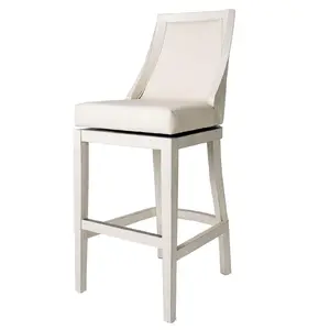 Maven Lane Vienna High-Back Kitchen Swivel Stool, White Oak, Bar Height