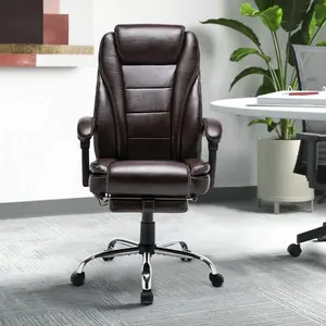 Massage & Heat Ergonomic Office Chair - Reclining High Back Executive Computer Chair, Adjustable Swivel with Footrest & Lumbar Support, for Home & Office