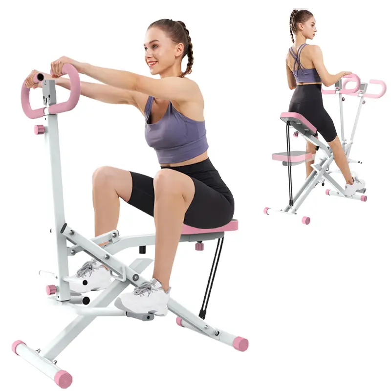 Fahuac Foldable Adjustable Squat & Rowing Machine - Home Gym Gym Equipment with LCD Monitor, 250 lbs Weight Capacity for Full-Body Home Workouts