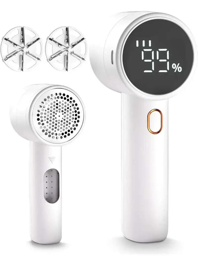 Rechargeable Fabric Shaver and Lint Remover | LED Display | USB-C Portable Sweater Defuzzer