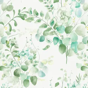Floral Peel and Stick Wallpaper Boho Contact Paper for Cabinets and Drawers Green Floral Leaf Contact Paper Self-Adhesive Removable Wallpaper for Bedroom Flower Eucalyptus 17.3inW 78.7inL