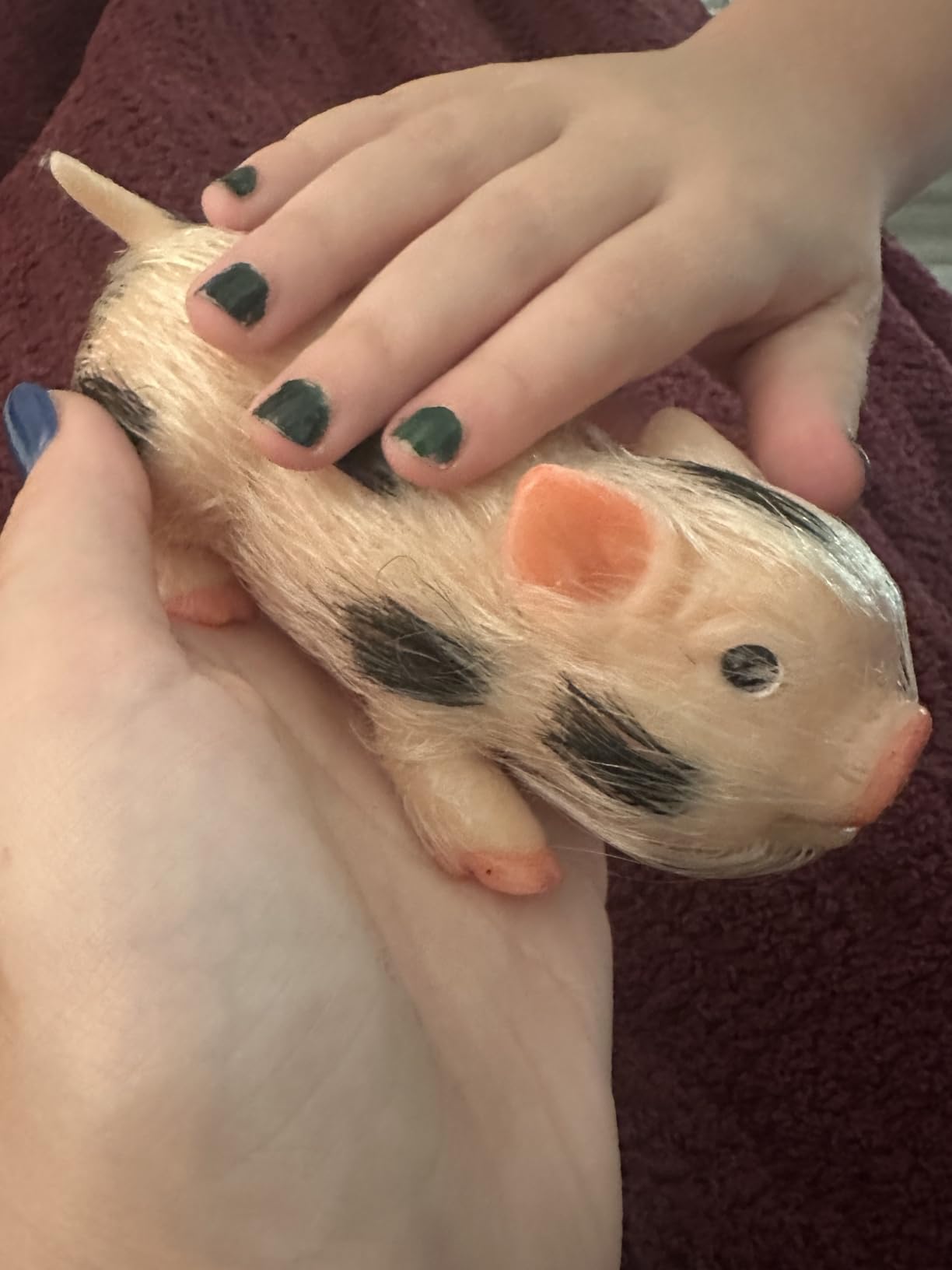 5 Inches Silicone Piglet, Soft Mini Realistic Silicone Animal, without Accessories, Kids Lifelike Reborn Doll（Ella）