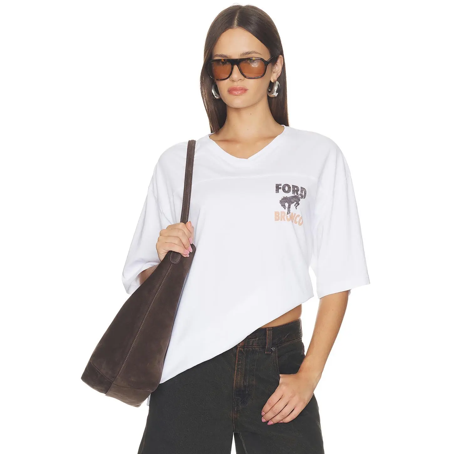 Junk Food Ford Bronco Oversized Tee in Vintage White