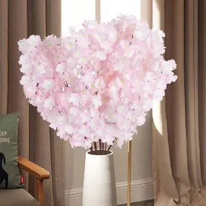 Cherry Blossom Artificial Flowers 43.3in Long Stem Branches for Bedroom Home Party Wedding Arrangements Decor Decorative Ornaments