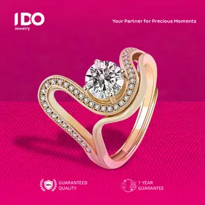 [Crazy Sale] FS-R100 Ring Women Accessories Elegant Beautiful Luxury Aesthetic Jewelry I DO Adjustable Beautiful and Luxurious Wedding Couple Jewelry Official R100