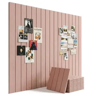 Aothia 12-Pack Felt Bulletin Board Tiles - 48x36 Modular Pin Board for Walls, 0.2" Thick Cork Board Alternative for Office & Classroom, 70 Adhesive Tabs & 40 Pushpins Included (Pink)