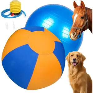 25-Inch 2-Tone Blue & Orange Bite-Resistant Dog Herding Ball, Durable Agility Training Toy for Australian Shepherds & Medium to Large Breeds, Two-Tone
