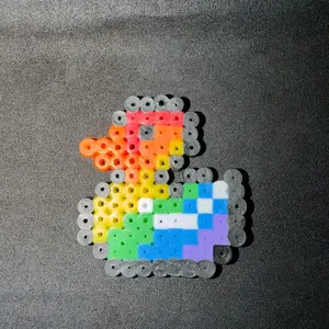 KraftedbyKailee Rainbow Rubber Duck - Customizable Keychain, Earrings, or Magnet