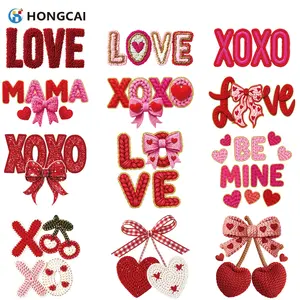 Knitted Embroidery Craft Embroidery Design Heart Love Iron-On Patch, High-Quality Vinyl Transfer Sticker, Easy DIY for T-Shirts, Hoodies, Bags, Valentine's Day Gift