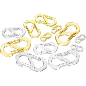 12pcs 3Size Double Opening Necklace Shortener Lobster Clasp Necklace Clasps and Closures, Bracelet Connector Stainless Steel Necklace Clasp S Lock for Jewelry Making
