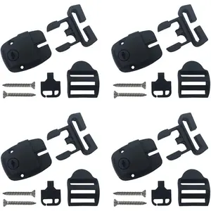 4 Set Broken Latch Repair Kit for Spa Hot Tub Cover with Slot - Replace Latches Clip Lock with Keys and Hardwares