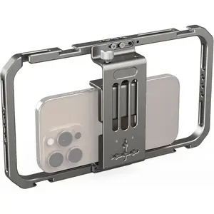 Universal Smartphone Video Rig for  17 16 15 14 for , Filmmaking Vlogging Rig Aluminium Alloy Phone Video Cage Grip with Cold Shoe Mount for Videomaker Videographer
