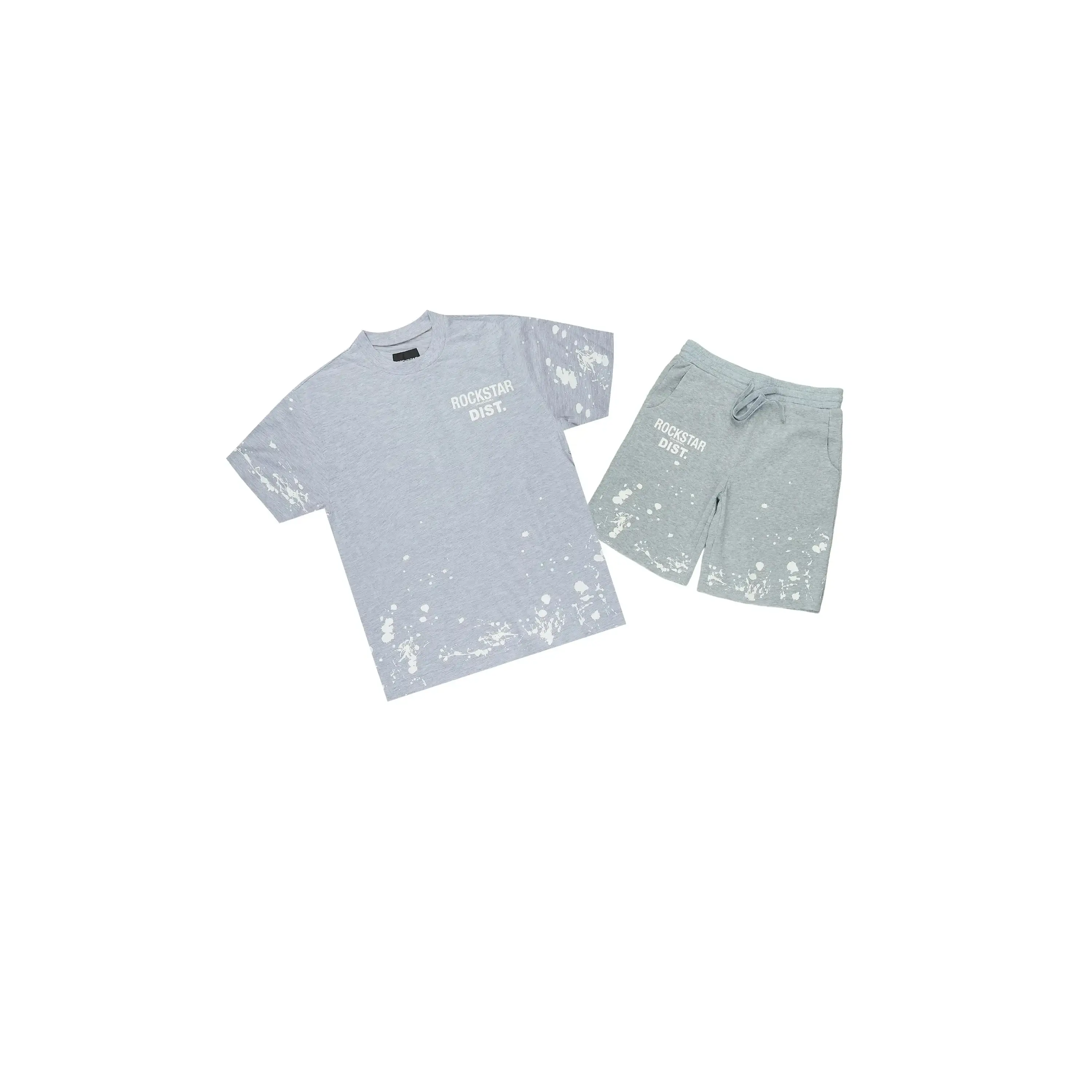 Boys Rafix Heather Grey Graphic T-Shirt/Short Set Boys Rafix Heather Grey Graphic T-Shirt/Short Set
